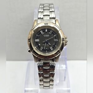 Womens Vintage Guess Waterpro Watch 29mm Silver Tone 50M New Battery